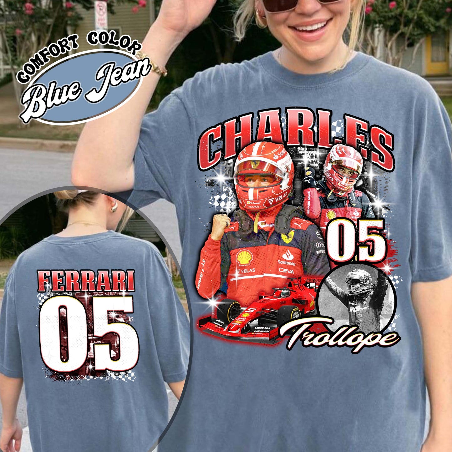Racing Bootleg Comfort Colors Shirt,Racing Fan Gift for him, Personalized Name and Number Bleached, F1 Merch