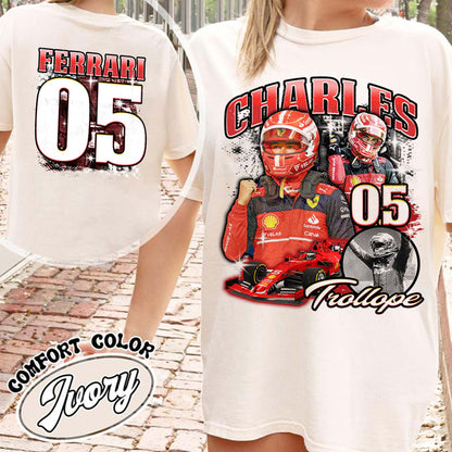 Racing Bootleg Comfort Colors Shirt,Racing Fan Gift for him, Personalized Name and Number Bleached, F1 Merch