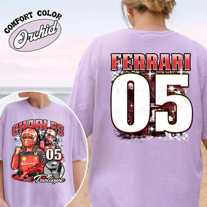 Racing Bootleg Comfort Colors Shirt,Racing Fan Gift for him, Personalized Name and Number Bleached, F1 Merch