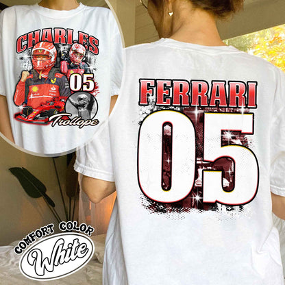 Racing Bootleg Comfort Colors Shirt,Racing Fan Gift for him, Personalized Name and Number Bleached, F1 Merch