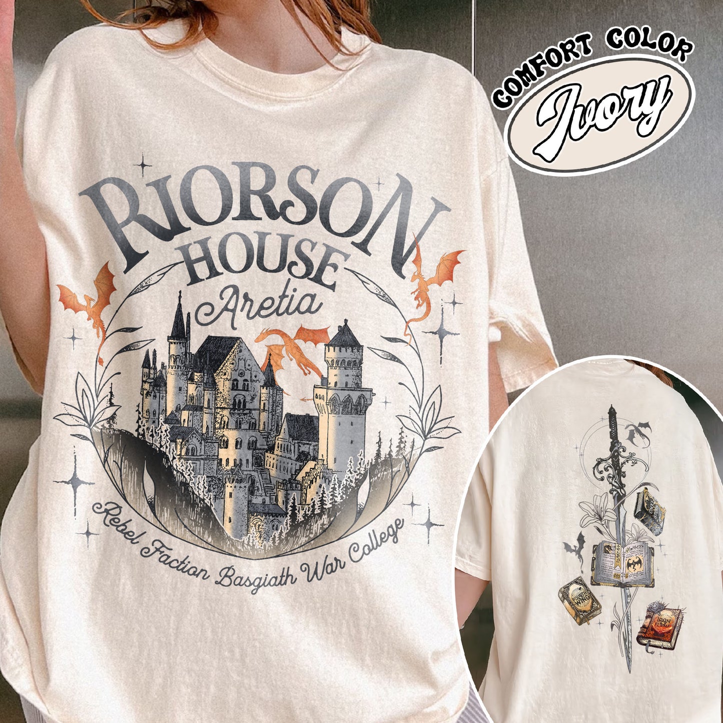 Rebecca Yoros Fourth Wing Comfort Color Shirt, Xaden Riorson House Aretia Shirt, Dragon Rider Shirt