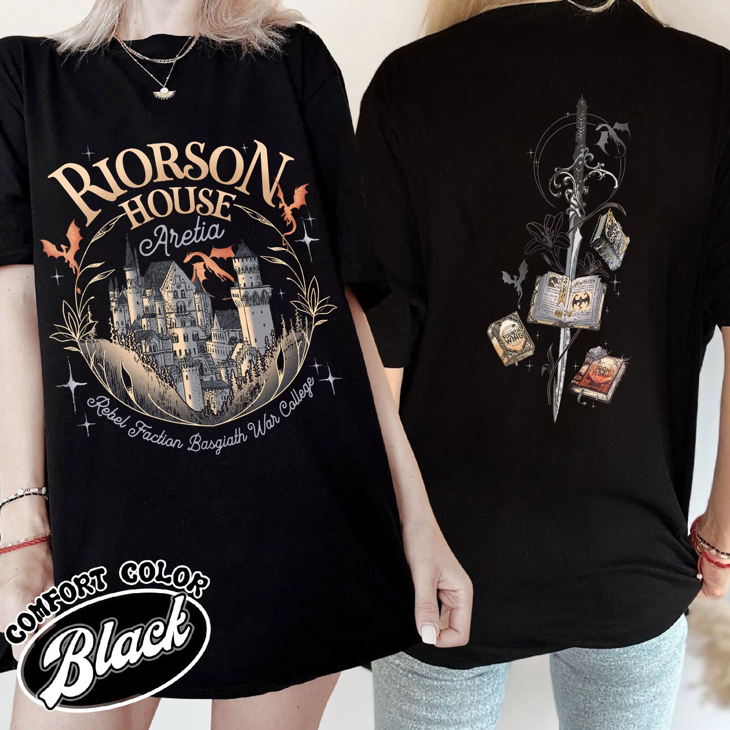 Rebecca Yoros Fourth Wing Comfort Color Shirt, Xaden Riorson House Aretia Shirt, Dragon Rider Shirt