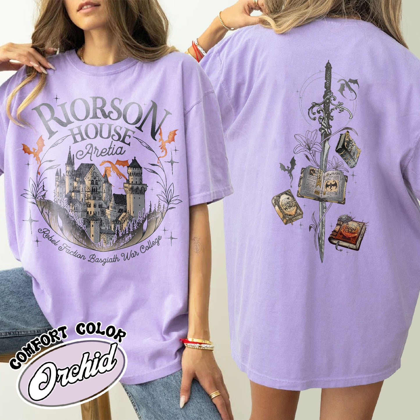 Rebecca Yoros Fourth Wing Comfort Color Shirt, Xaden Riorson House Aretia Shirt, Dragon Rider Shirt