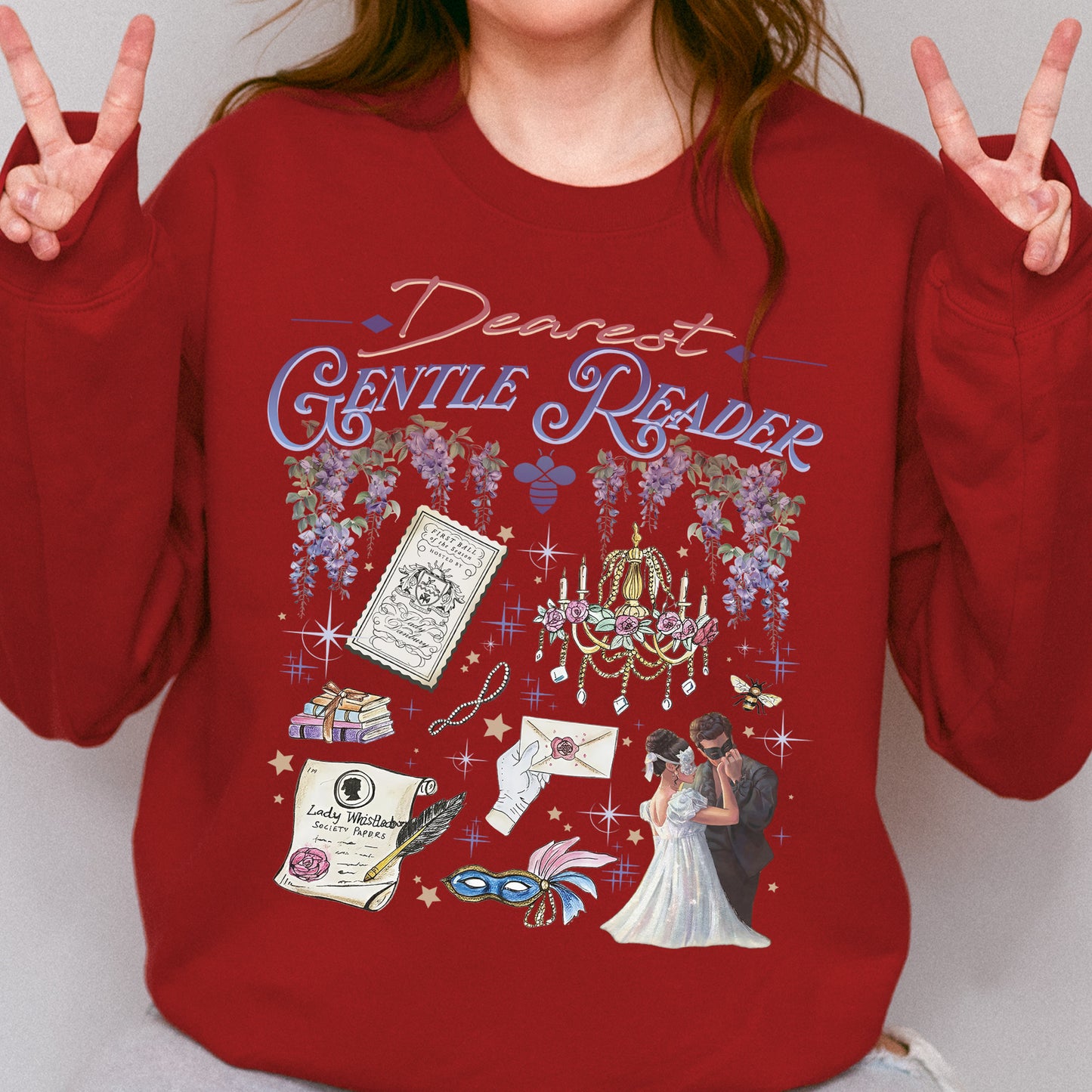 Dearest Gentle Reader, Regency Romance Aesthetic, Bridgerton Inspired Gift for Book Lovers Sweatshirt