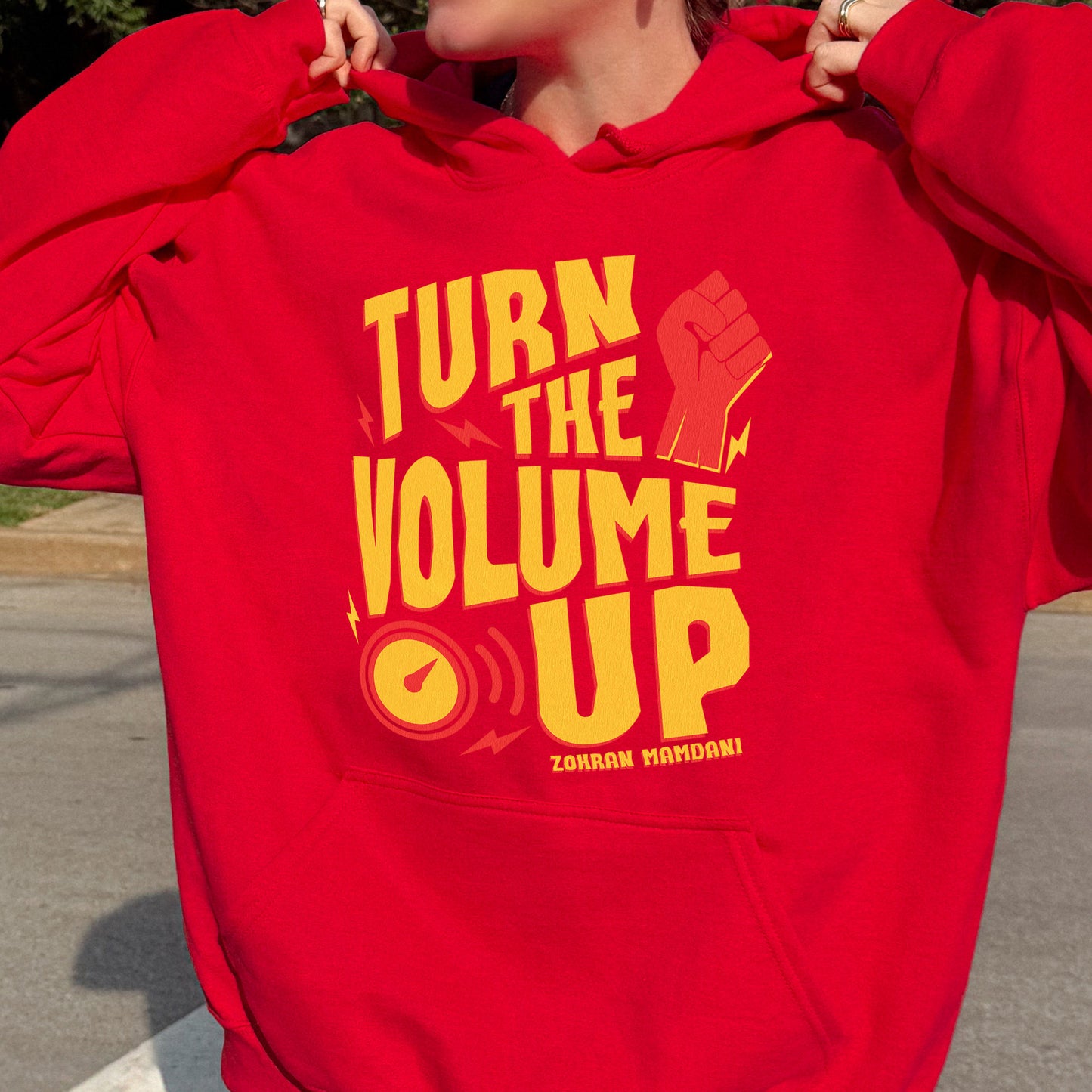 Turn the Volume Up, Zohran Mamdani, Zohran NYC Mayor, Progressive, Liberal, NYC 2026, Democracy Hoodie