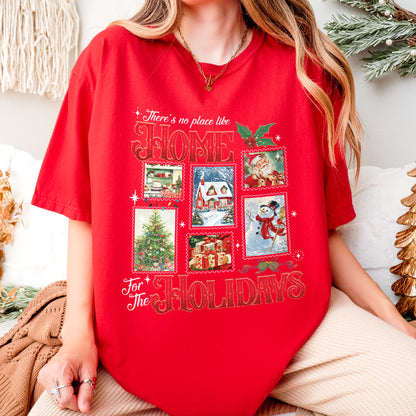 Home for the Holidays Shirt: Vintage Christmas Shirt, Merry Xmas Shirt, Festive Family Xmas Shirt