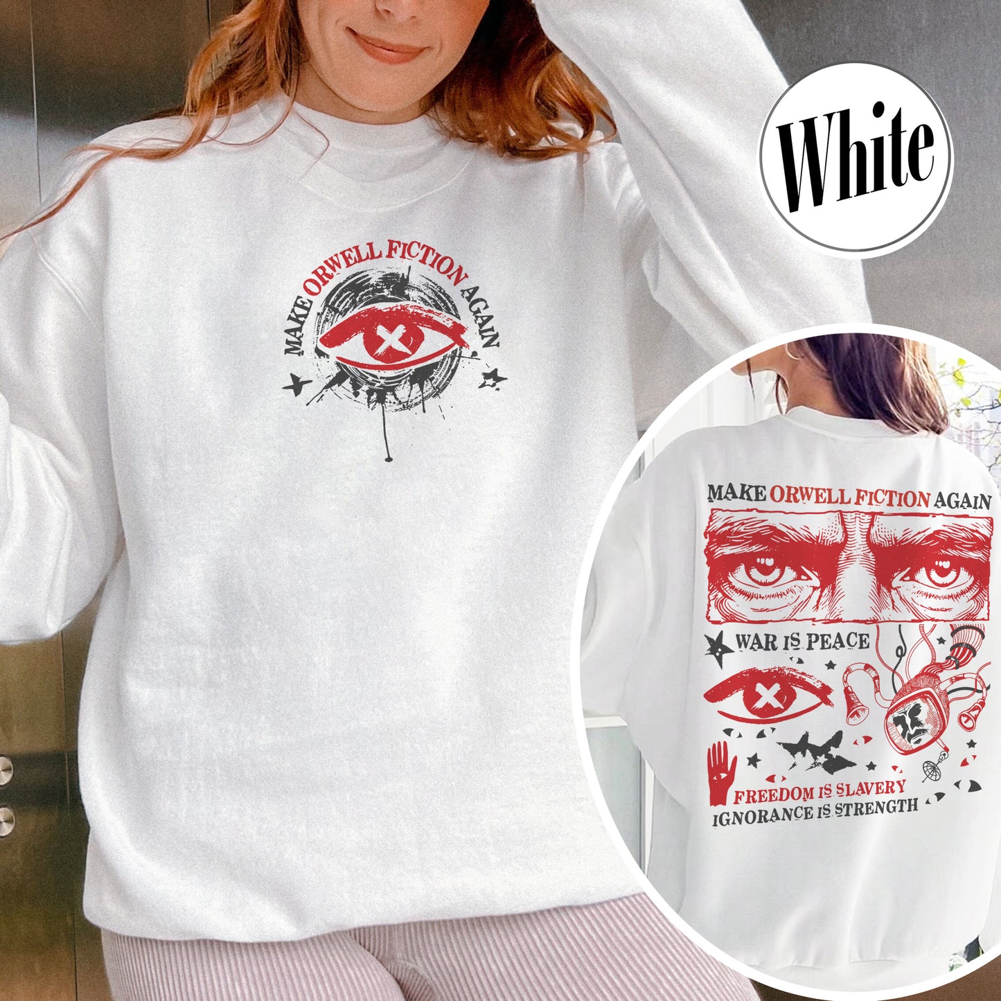 Resist Sweatshirt,Make Orwell Fiction Again Sweatshirt, Orwell Sweatshirt, Literary Sweatshirt,1984 Sweatshirt,2025 Political Activist