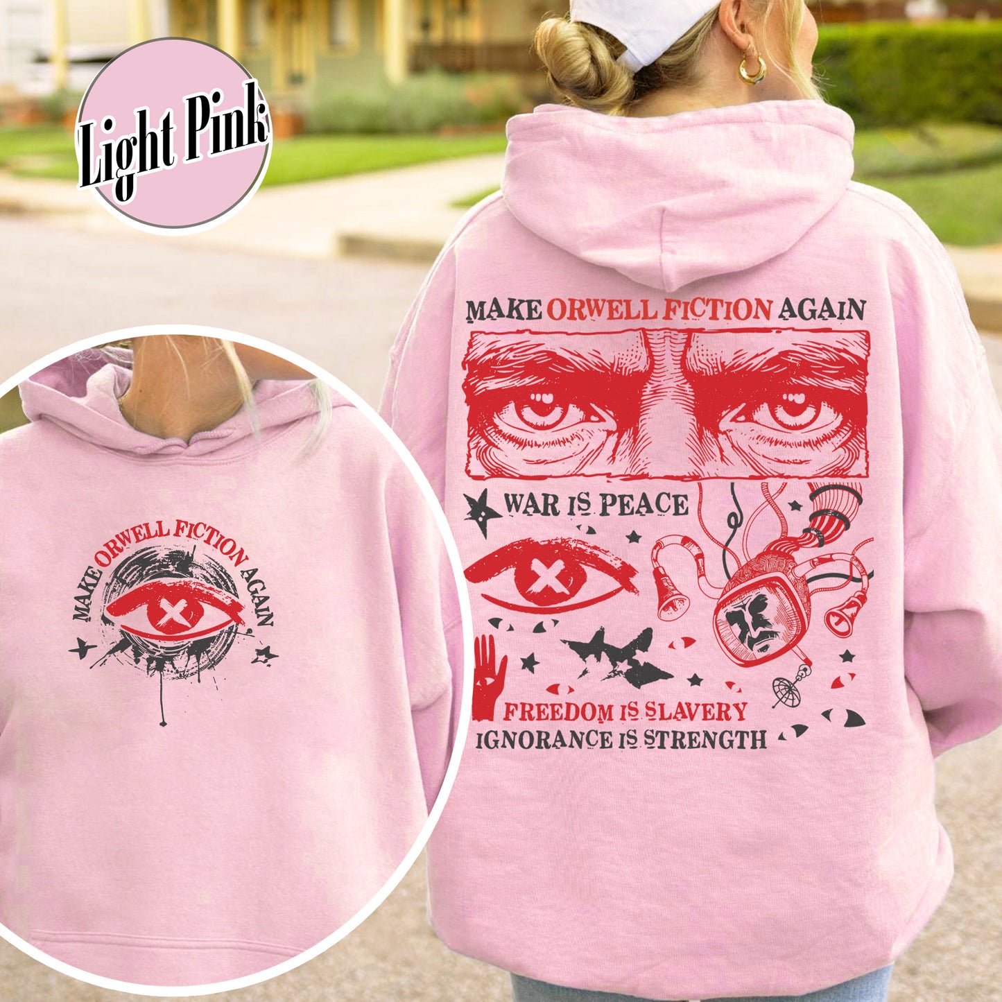 Resist  Hoodie,Make Orwell Fiction Again Hoodie, Orwell Hoodie, Literary Hoodie,1984 THoodie,2025 Political Activist