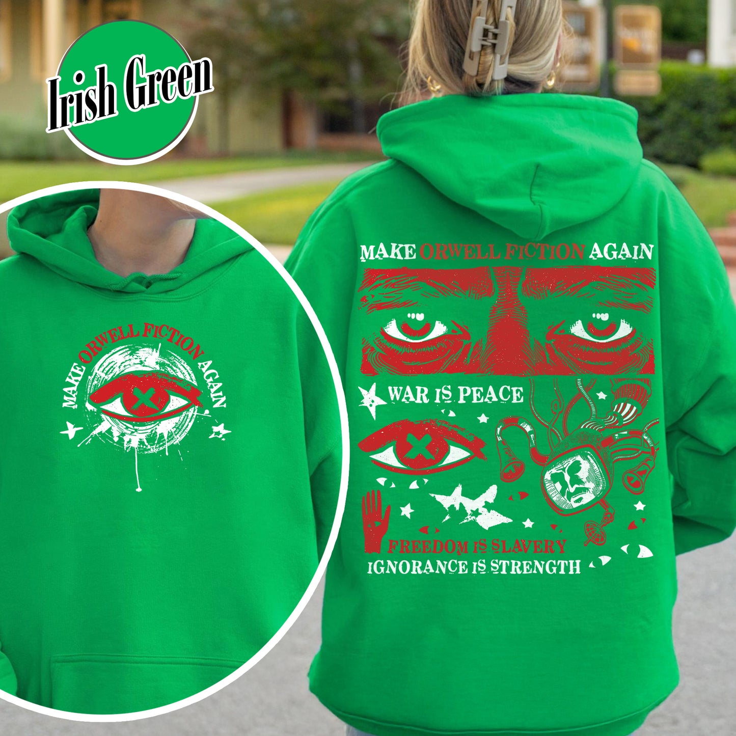 Resist  Hoodie,Make Orwell Fiction Again Hoodie, Orwell Hoodie, Literary Hoodie,1984 THoodie,2025 Political Activist