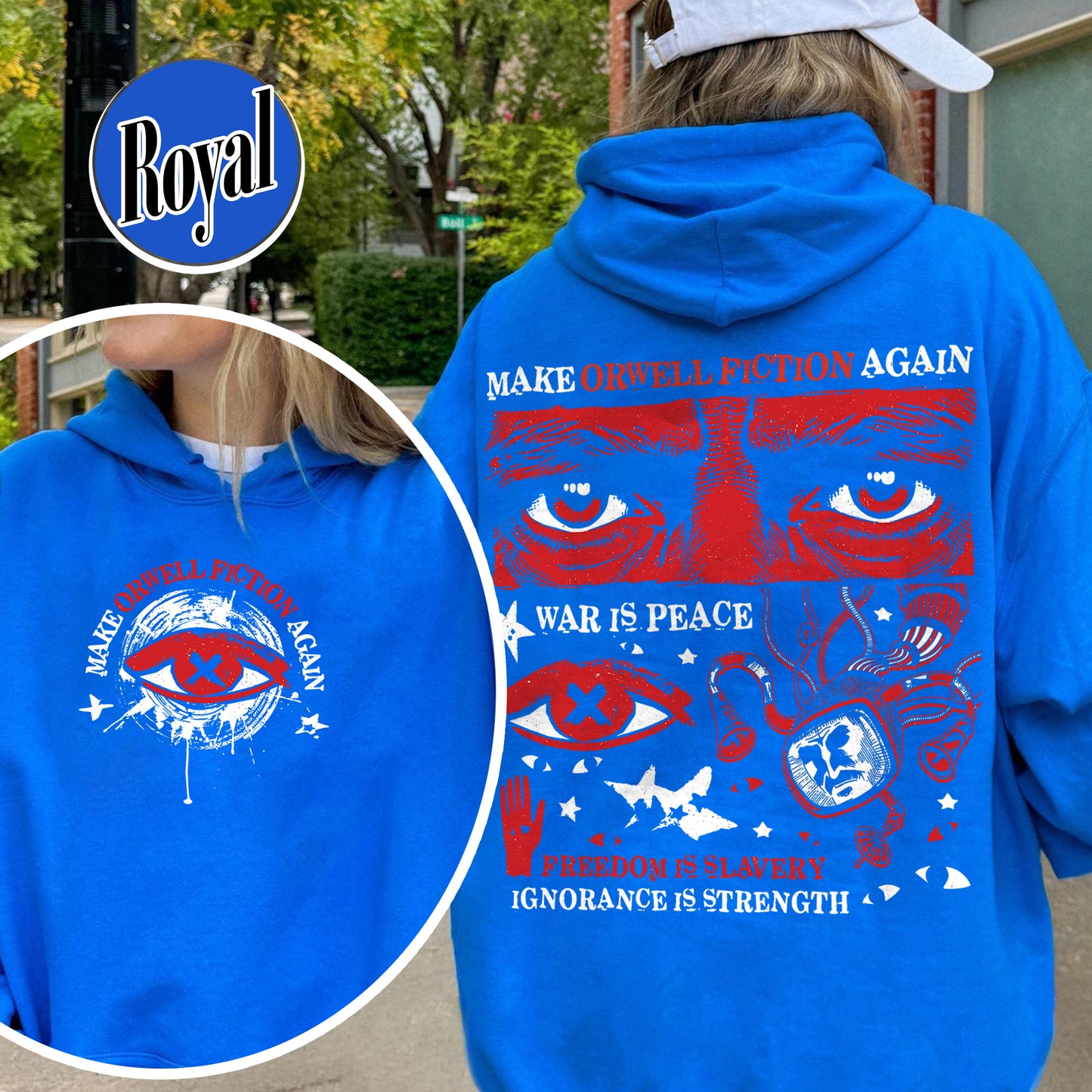 Resist  Hoodie,Make Orwell Fiction Again Hoodie, Orwell Hoodie, Literary Hoodie,1984 THoodie,2025 Political Activist