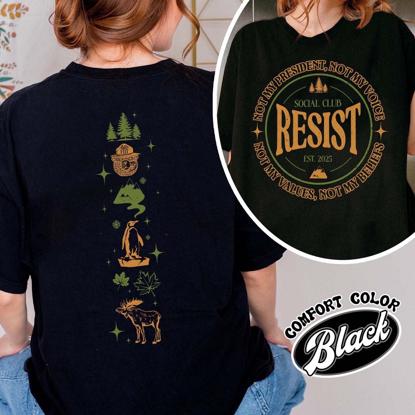 Resist Social Club Shirt, Penguins Smokey Bear Canada Shirt, Stay Salty Resistance Shirt