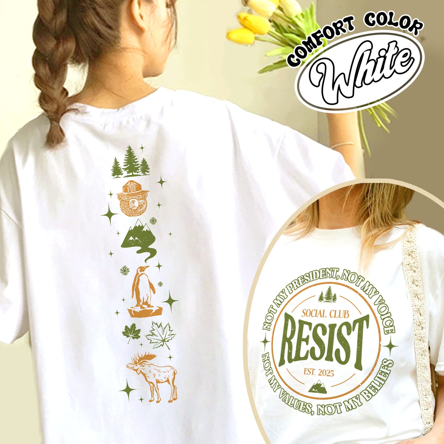 Resist Social Club Shirt, Penguins Smokey Bear Canada Shirt, Stay Salty Resistance Shirt