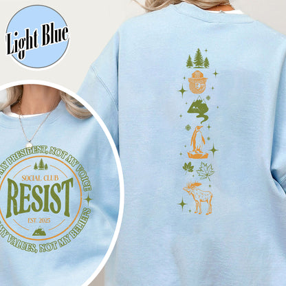 Resist Social Club Sweatshirt, Penguins Smokey Bear Canada Sweatshirt, Stay Salty Resistance Sweatshirt