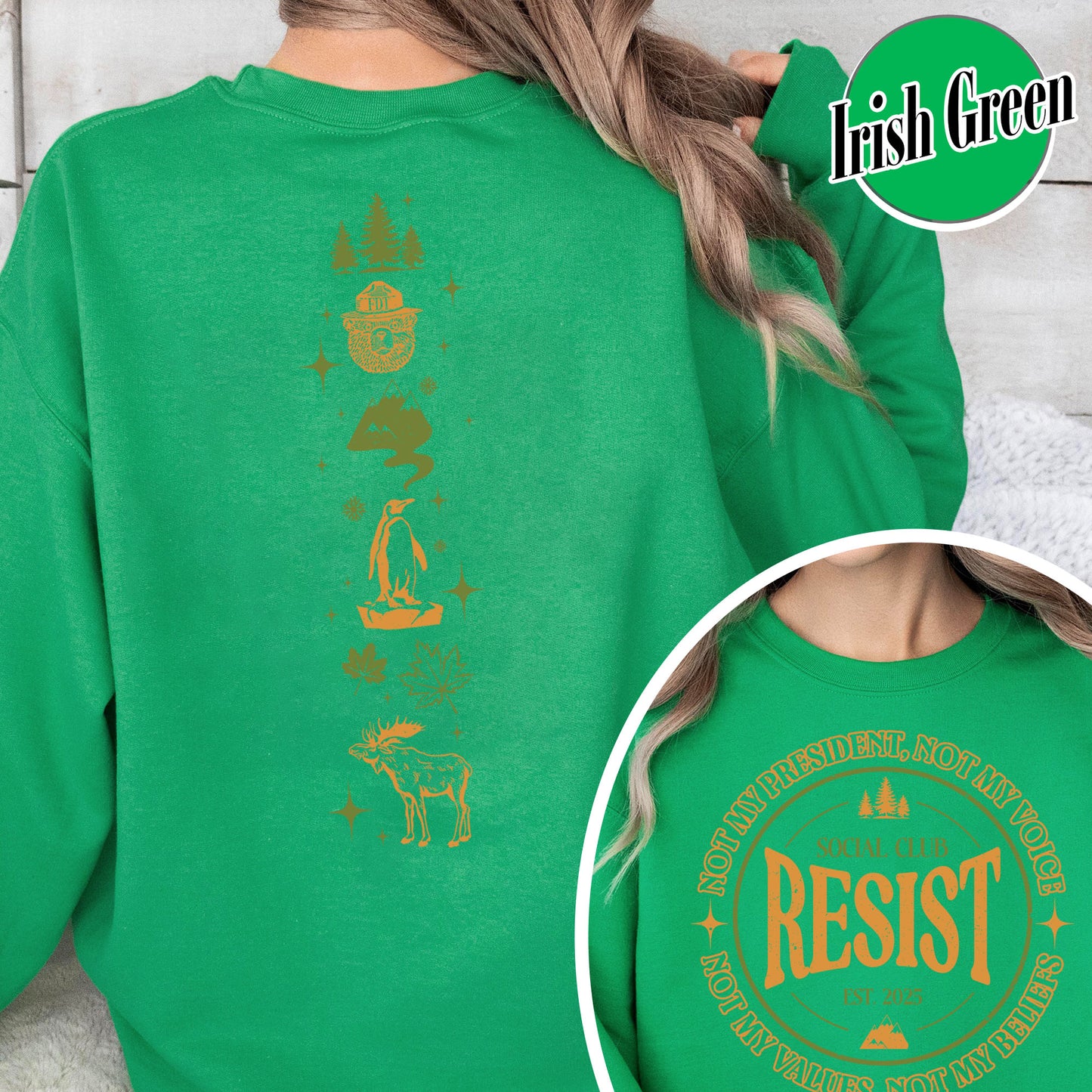 Resist Social Club Sweatshirt, Penguins Smokey Bear Canada Sweatshirt, Stay Salty Resistance Sweatshirt