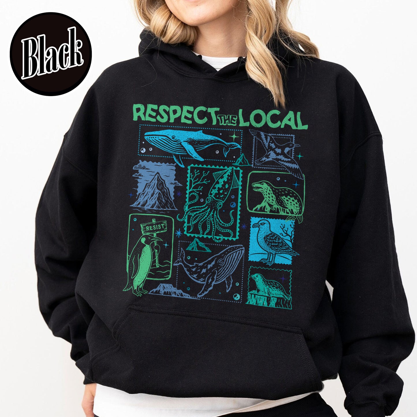 Respect The Local Wildlife Hoodie,Gift For Nature Lover, Animal Lover, Protect National Parks