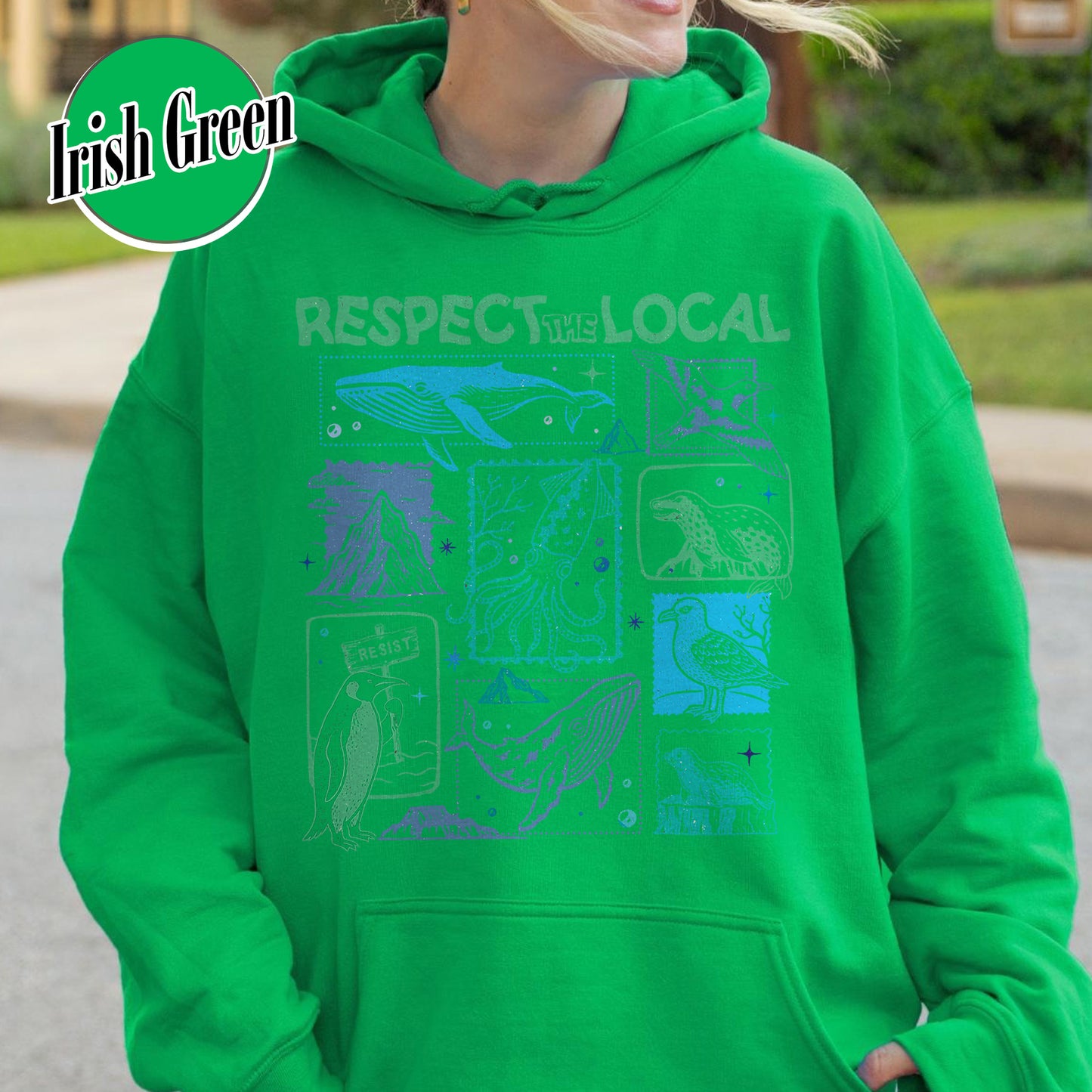 Respect The Local Wildlife Hoodie,Gift For Nature Lover, Animal Lover, Protect National Parks