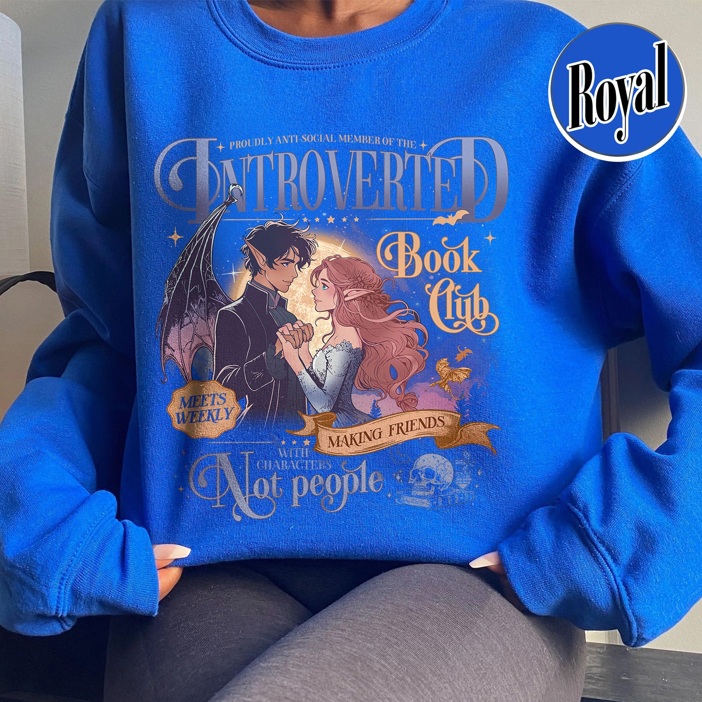 Introverted Book Club Sweatshirt, Romantasy Readers Society Sweatshirt, Antisocial Book Club Sweatshirt