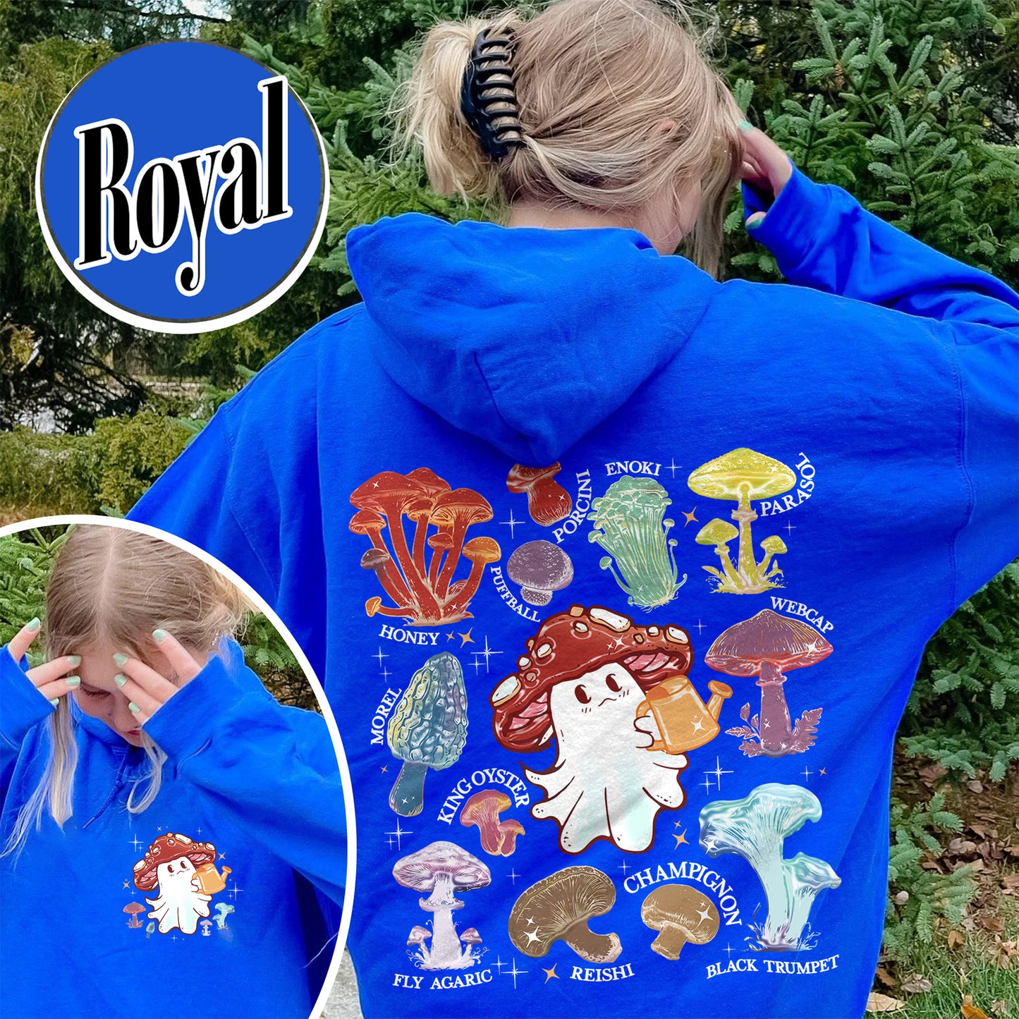 Halloween Hoodie, Magic Mushroom Microdose Hoodie, Mystical Mushroom Ghost Hoodie