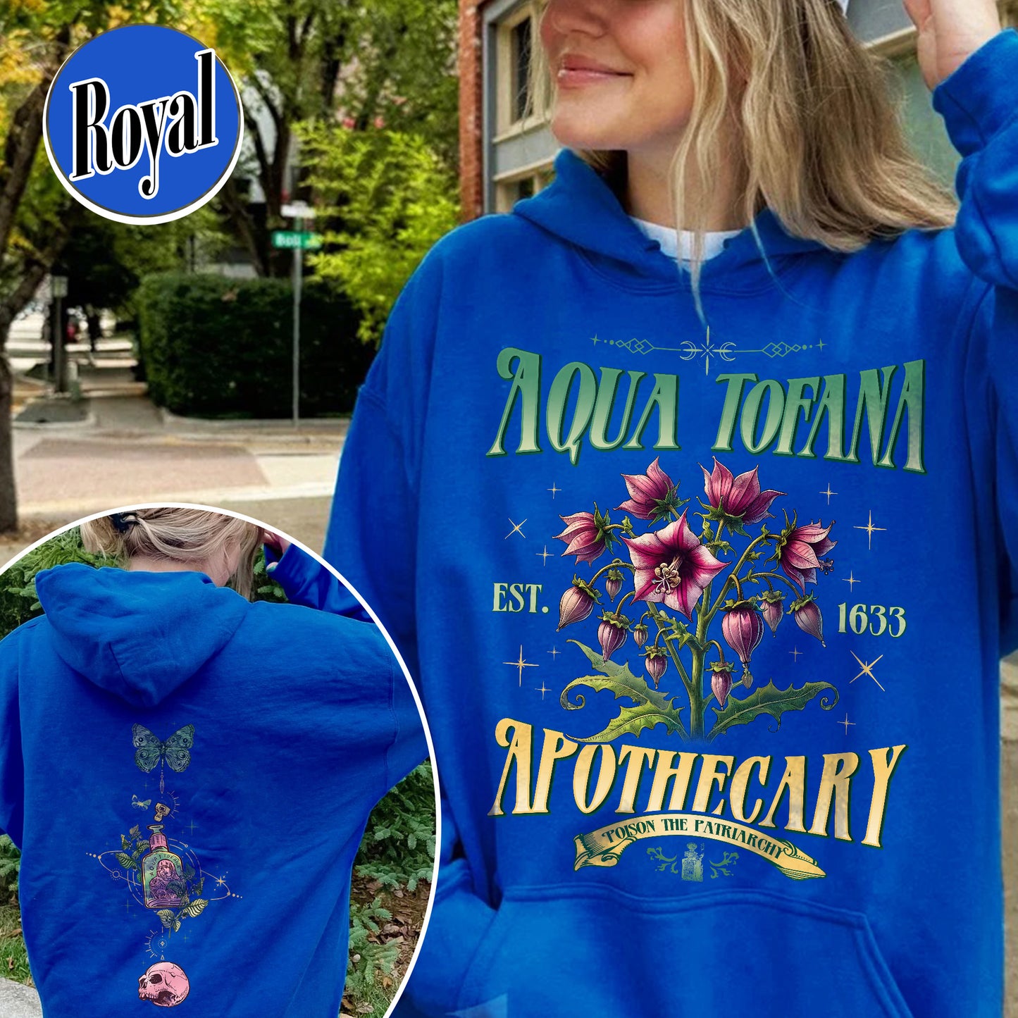 Aqua Tofana Apothecary Hoodie, Aqua Tofana Hoodie, Funny Feminist Aqua Tofana Apothecary Hoodie, Poison the Patriarchy, Womens Rights Hoodie