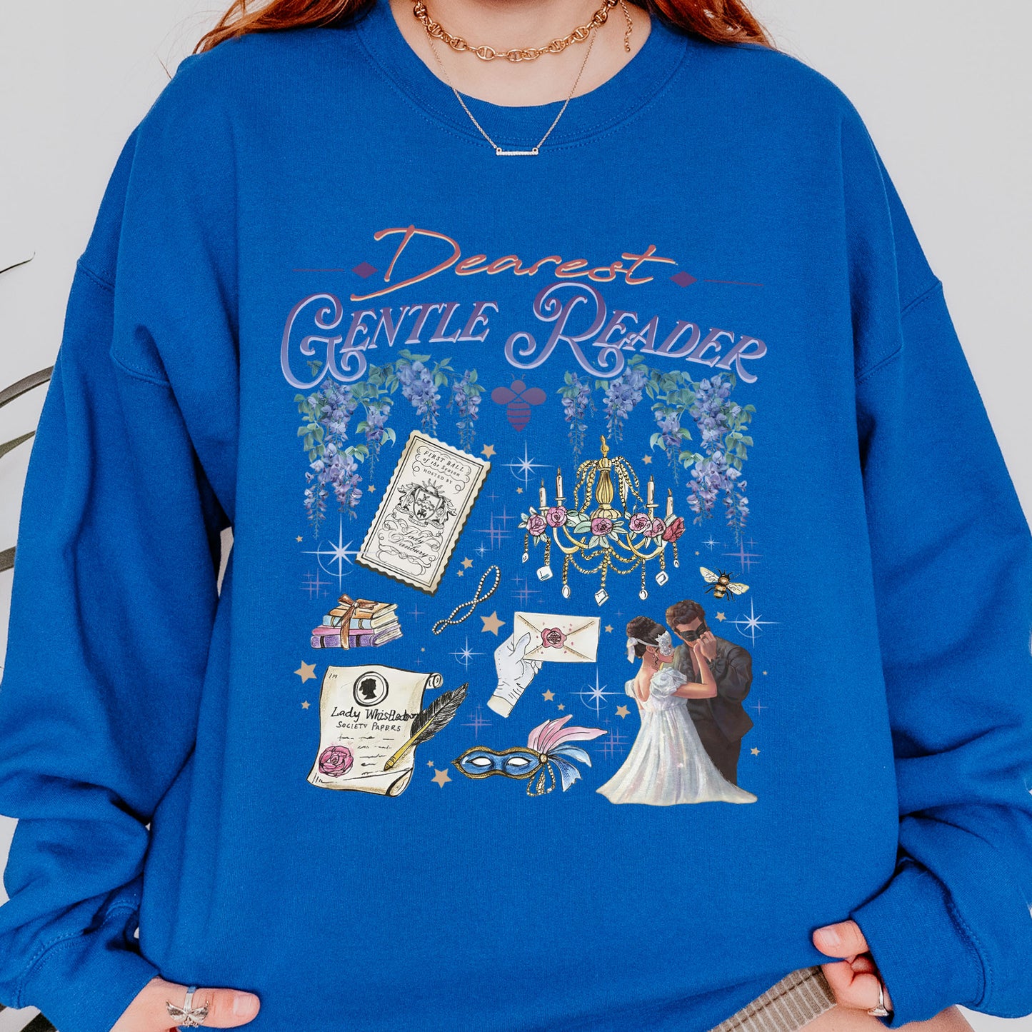 Dearest Gentle Reader, Regency Romance Aesthetic, Bridgerton Inspired Gift for Book Lovers Sweatshirt