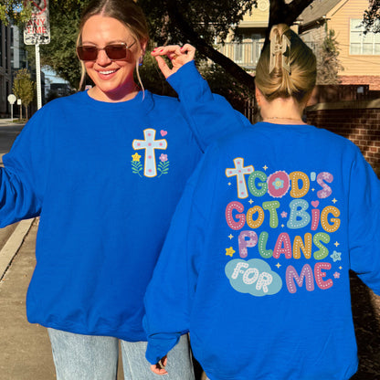 God’s Got Big Plans For Me Sweatshirt, Christian Kids Sweatshirt, Faith Graphic Sweatshirt, Religious Gift Sweatshirt