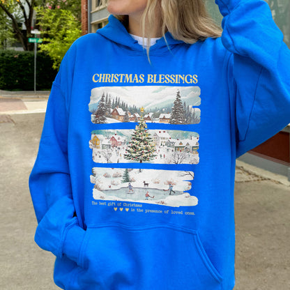Merry Christmas Hoodie: Christmas Blessings Hoodie, Cute Santa Hoodie, Xmas Hoodie
