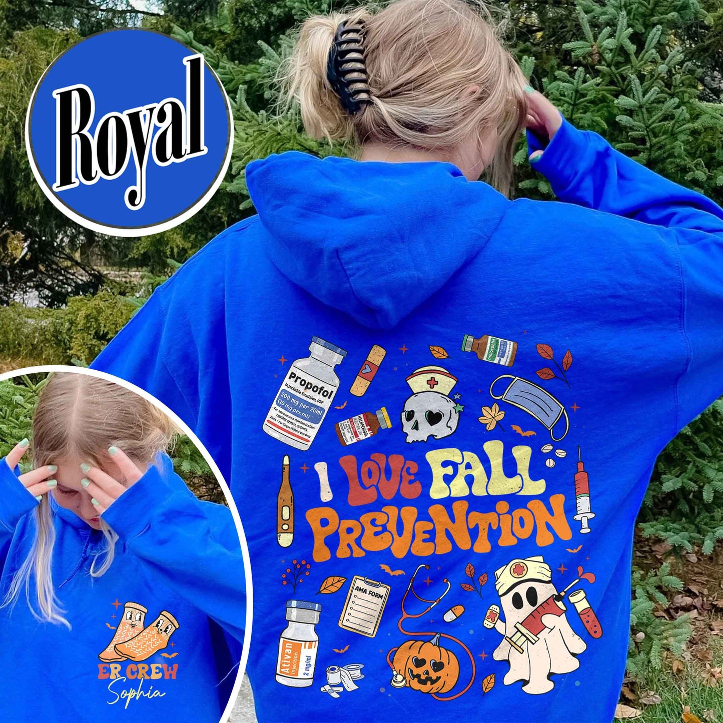 Halloween Nurse Hoodie, Custom Fall Nurse Prevention Hoodie, Nurse Boo Crew Hoodie