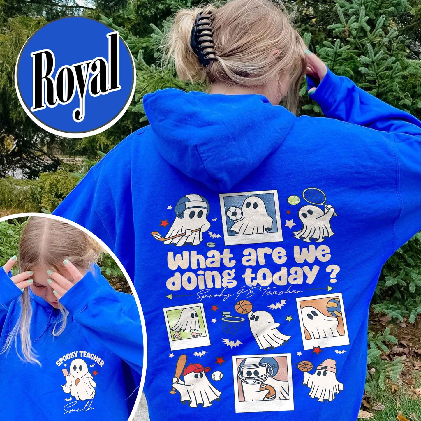 Halloween PE Teacher Hoodie, Pe Teacher Coach Ghost Hoodie, Spooky PE Teacher Hoodie