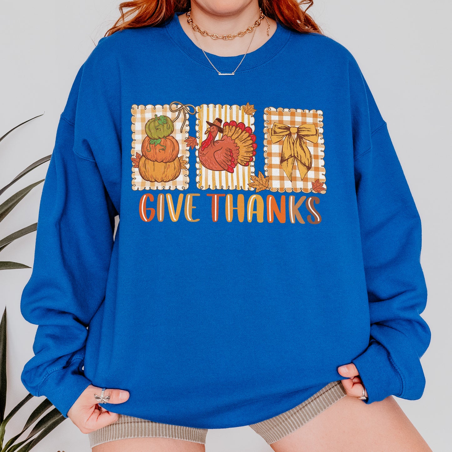 Thanksgiving Holiday, Give Thanks Coquette, Fall Pumpkin Turkey, Grateful Thankful Blessed, Autumn Gift Sweatshirt