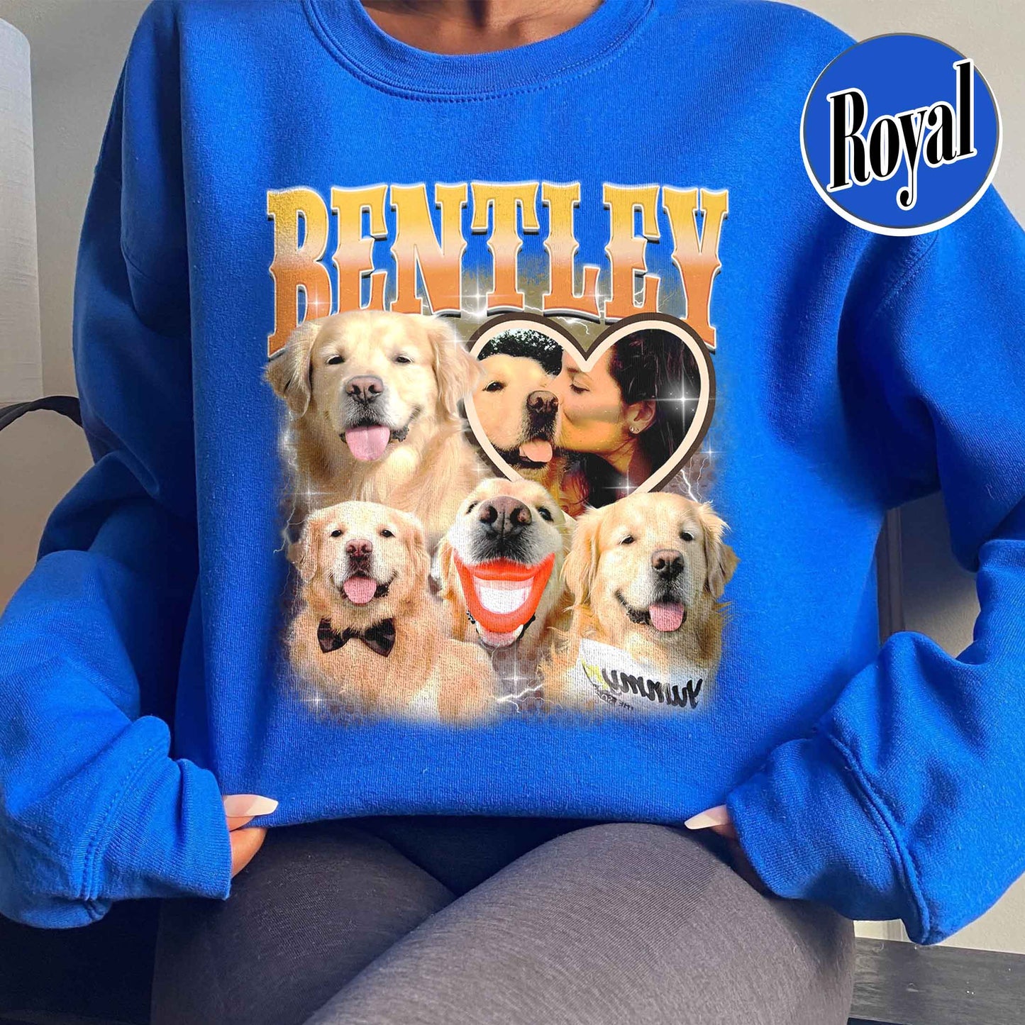 Custom Sweatshirt, Custom Pet Photo Sweatshirt, Custom Retro Dog Bootleg Sweatshirt, Pet Lovers Gift