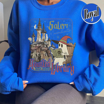 Halloween Book Lover Sweatshirt, the Haunted Library Sweatshirt, Salem Book Club Sweatshirt