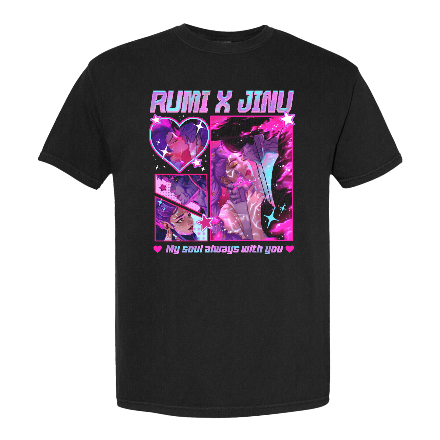 Jinu Rumi Comfort Colors, Huntrix Shirt, Y2K Music Kpop Tee, Saja Boys Huntrix Pin, Kpop Demon Hunters, Jinu Fan Shirt [ ]