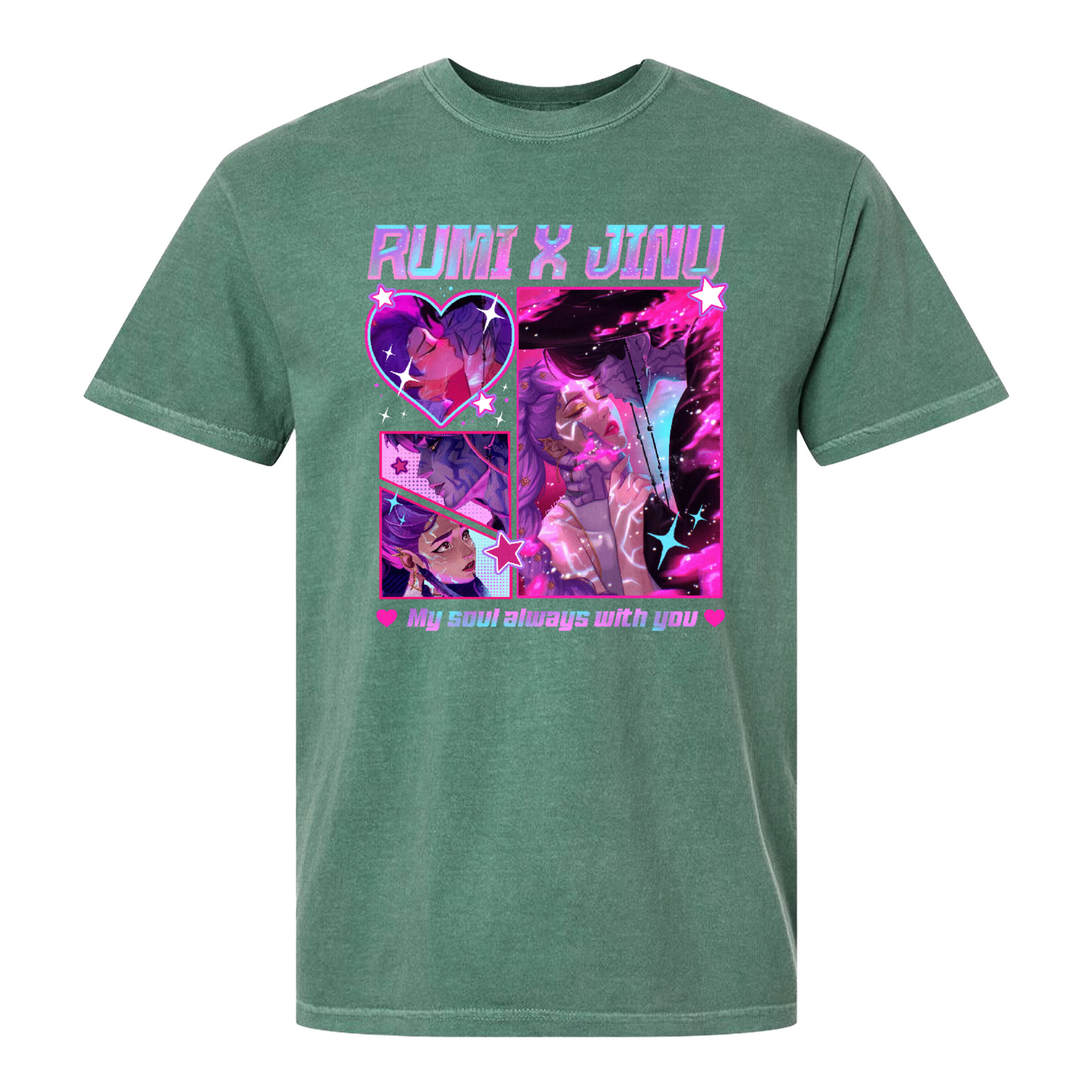 Jinu Rumi Comfort Colors, Huntrix Shirt, Y2K Music Kpop Tee, Saja Boys Huntrix Pin, Kpop Demon Hunters, Jinu Fan Shirt [ ]