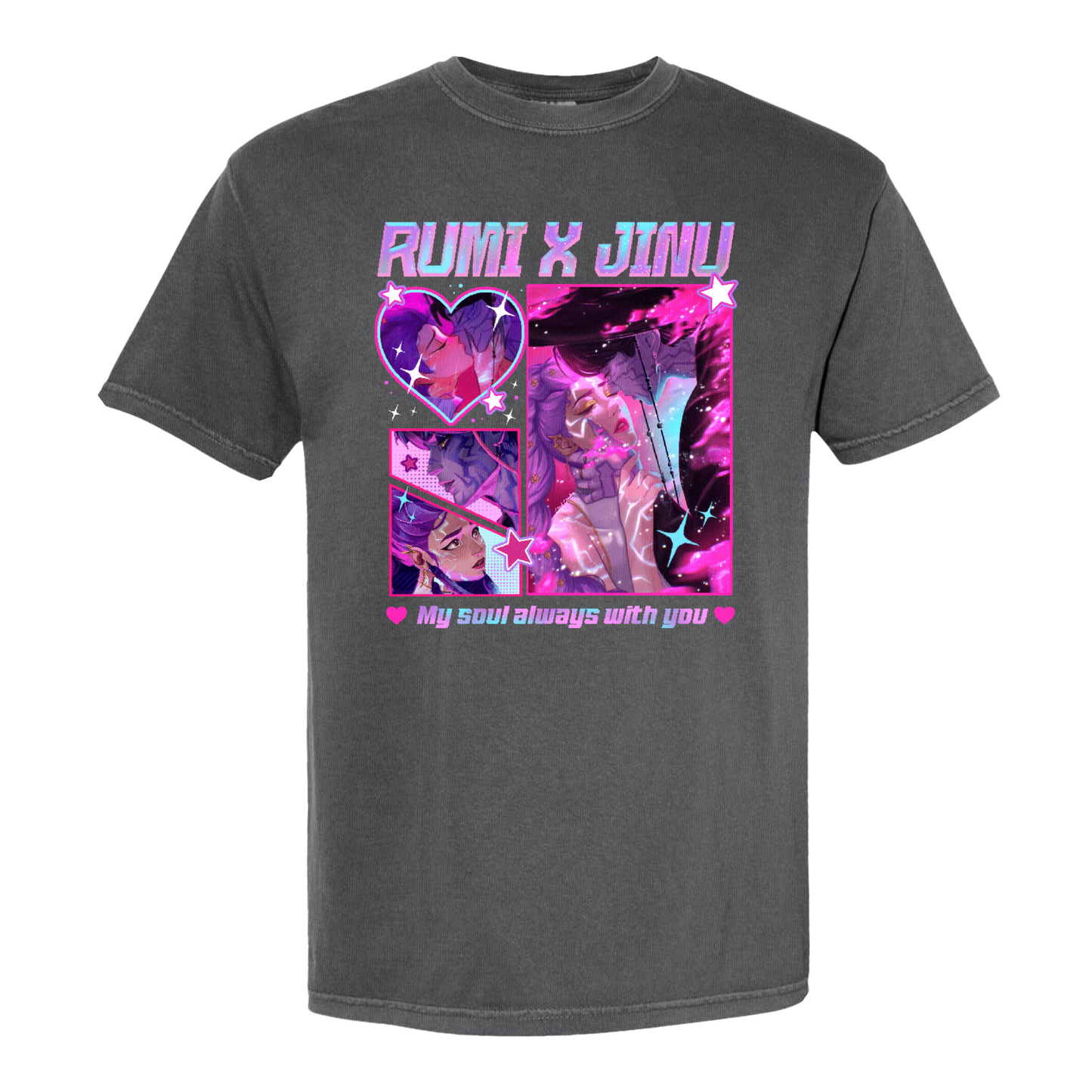 Jinu Rumi Comfort Colors, Huntrix Shirt, Y2K Music Kpop Tee, Saja Boys Huntrix Pin, Kpop Demon Hunters, Jinu Fan Shirt [ ]
