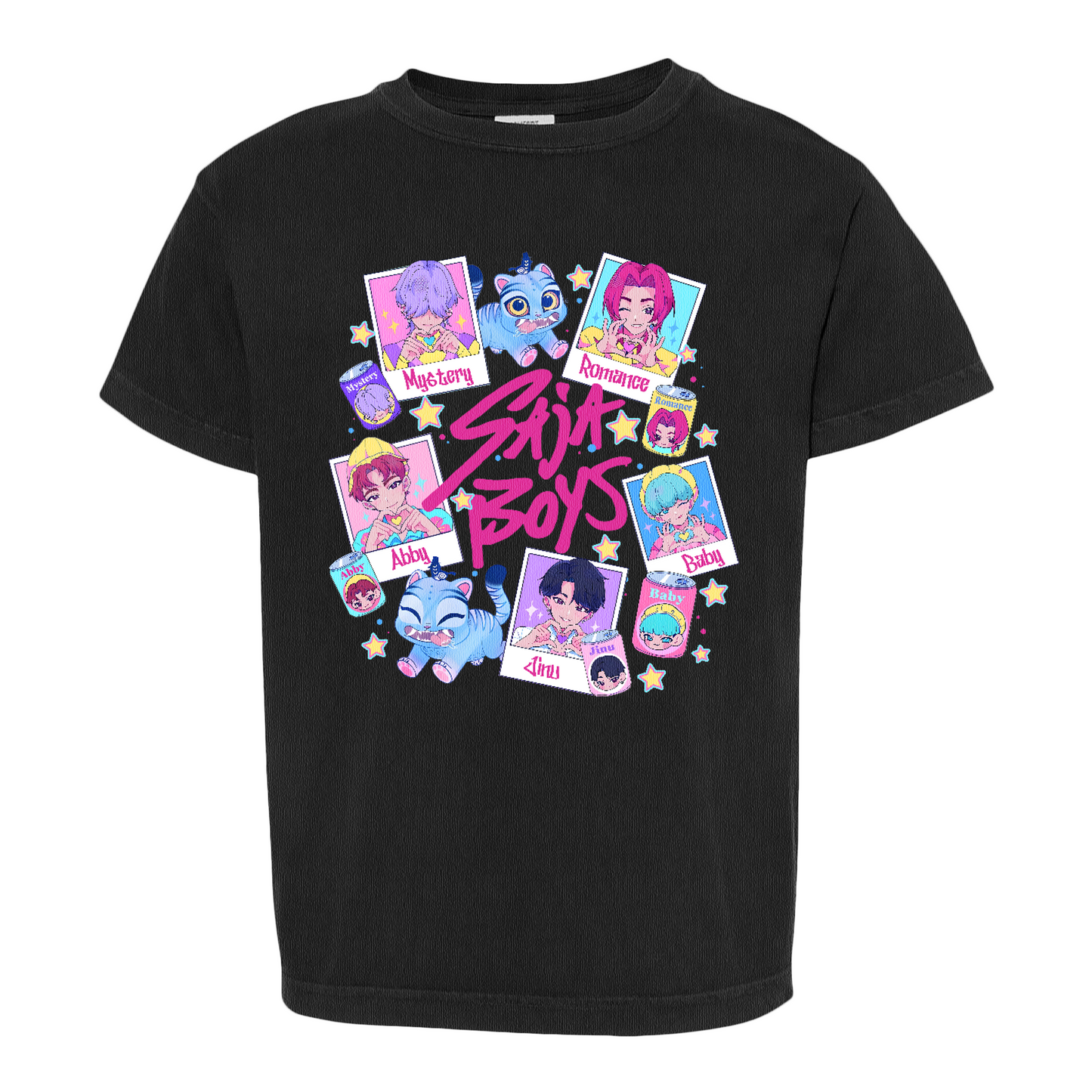 Saja Boys Boy Band Comfort Colors Youth Shirt, Huntrix Shirt, Music Tee, Kpop Demon Hunter Merch