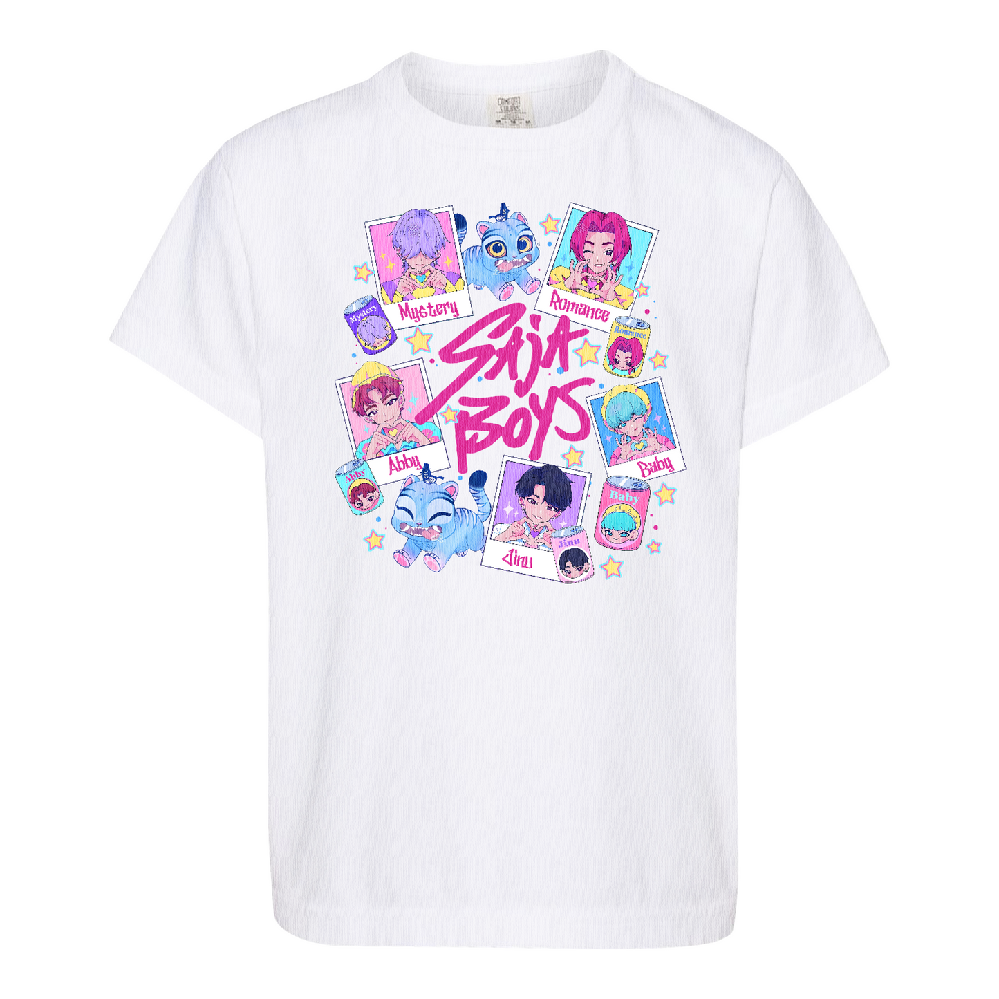 Saja Boys Boy Band Comfort Colors Youth Shirt, Huntrix Shirt, Music Tee, Kpop Demon Hunter Merch