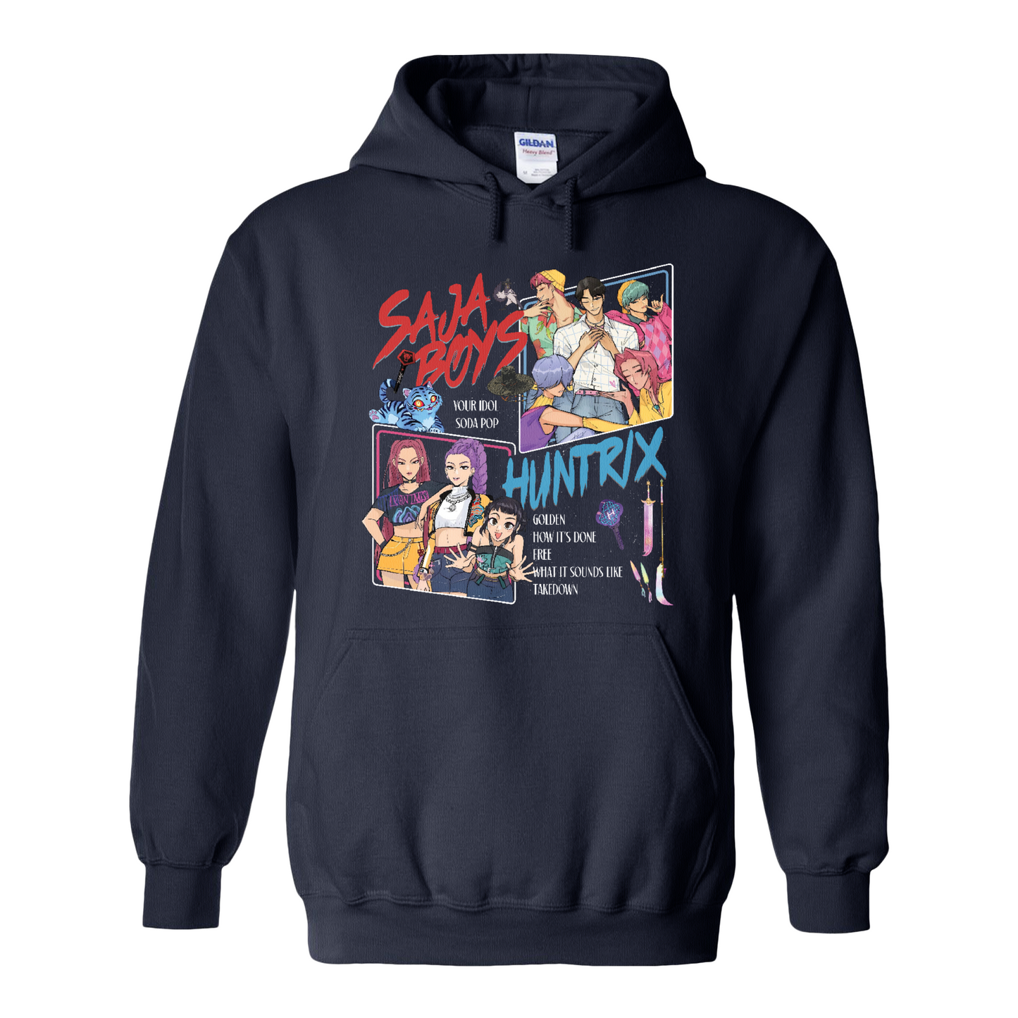 Huntrix Demon Hunters Hoodie, Huntrix Girls,Saja Boy, Mira Rumi Joey Hoodie, Demon Hunter Merch, Gift For Kpop Fan