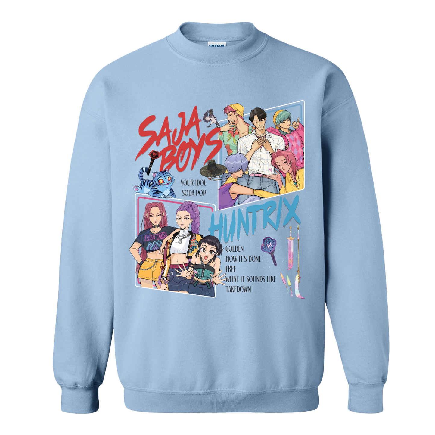 Huntrix Demon Hunters Sweatshirt, Huntrix Girls,Saja Boy, Mira Rumi Joey Sweatshirt, Demon Hunter Merch, Gift For Kpop Fan