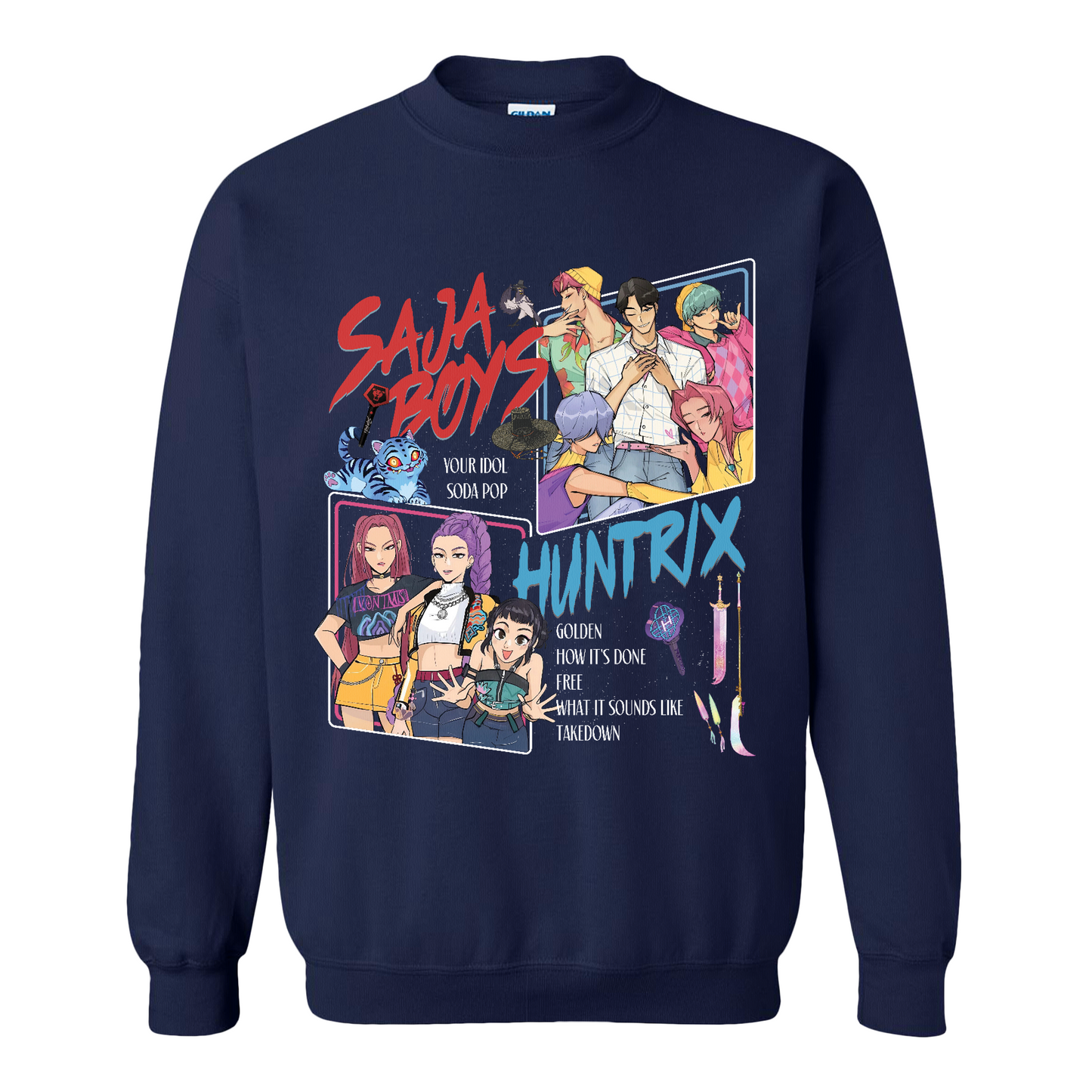 Huntrix Demon Hunters Sweatshirt, Huntrix Girls,Saja Boy, Mira Rumi Joey Sweatshirt, Demon Hunter Merch, Gift For Kpop Fan