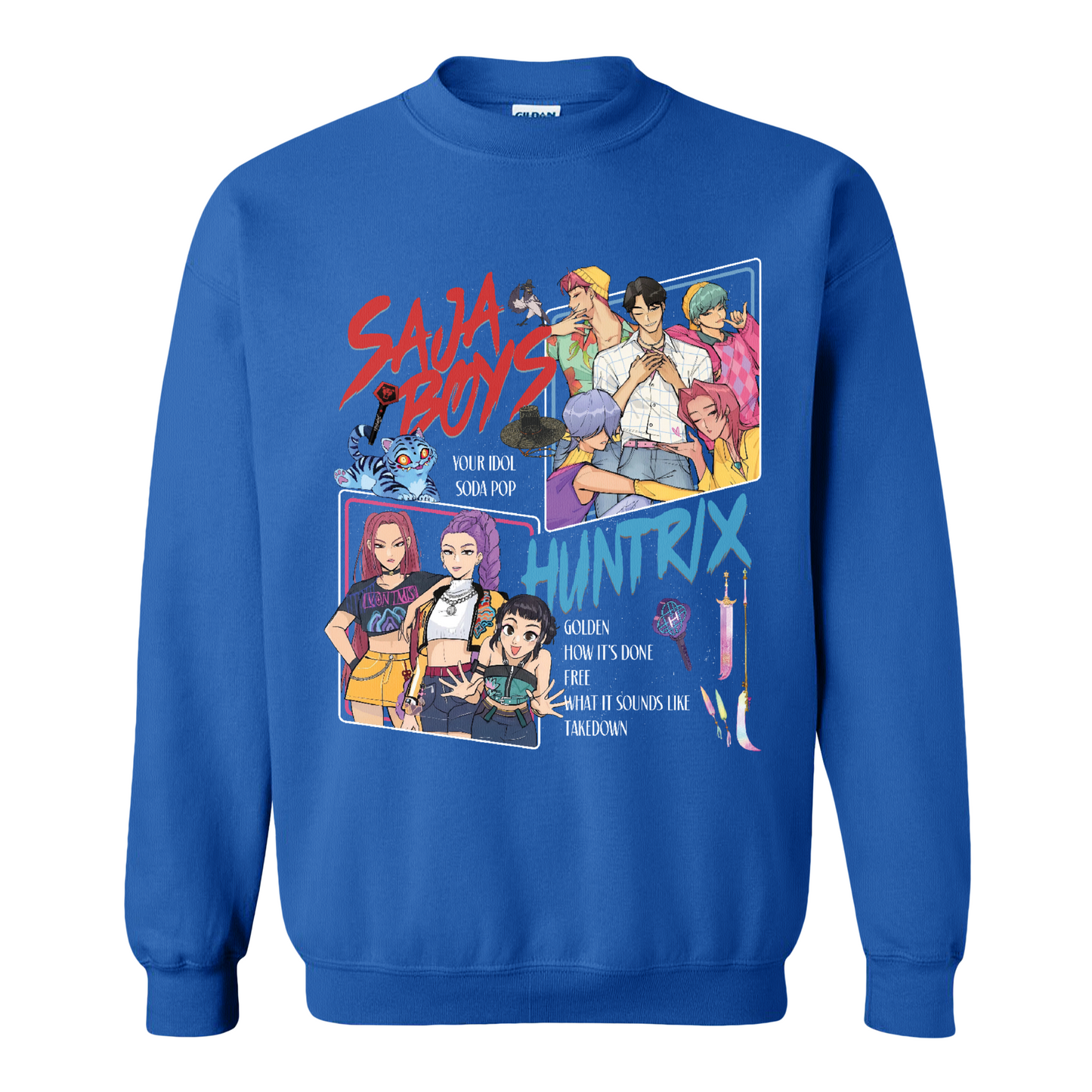 Huntrix Demon Hunters Sweatshirt, Huntrix Girls,Saja Boy, Mira Rumi Joey Sweatshirt, Demon Hunter Merch, Gift For Kpop Fan