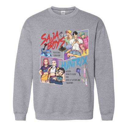 Huntrix Demon Hunters Sweatshirt, Huntrix Girls,Saja Boy, Mira Rumi Joey Sweatshirt, Demon Hunter Merch, Gift For Kpop Fan