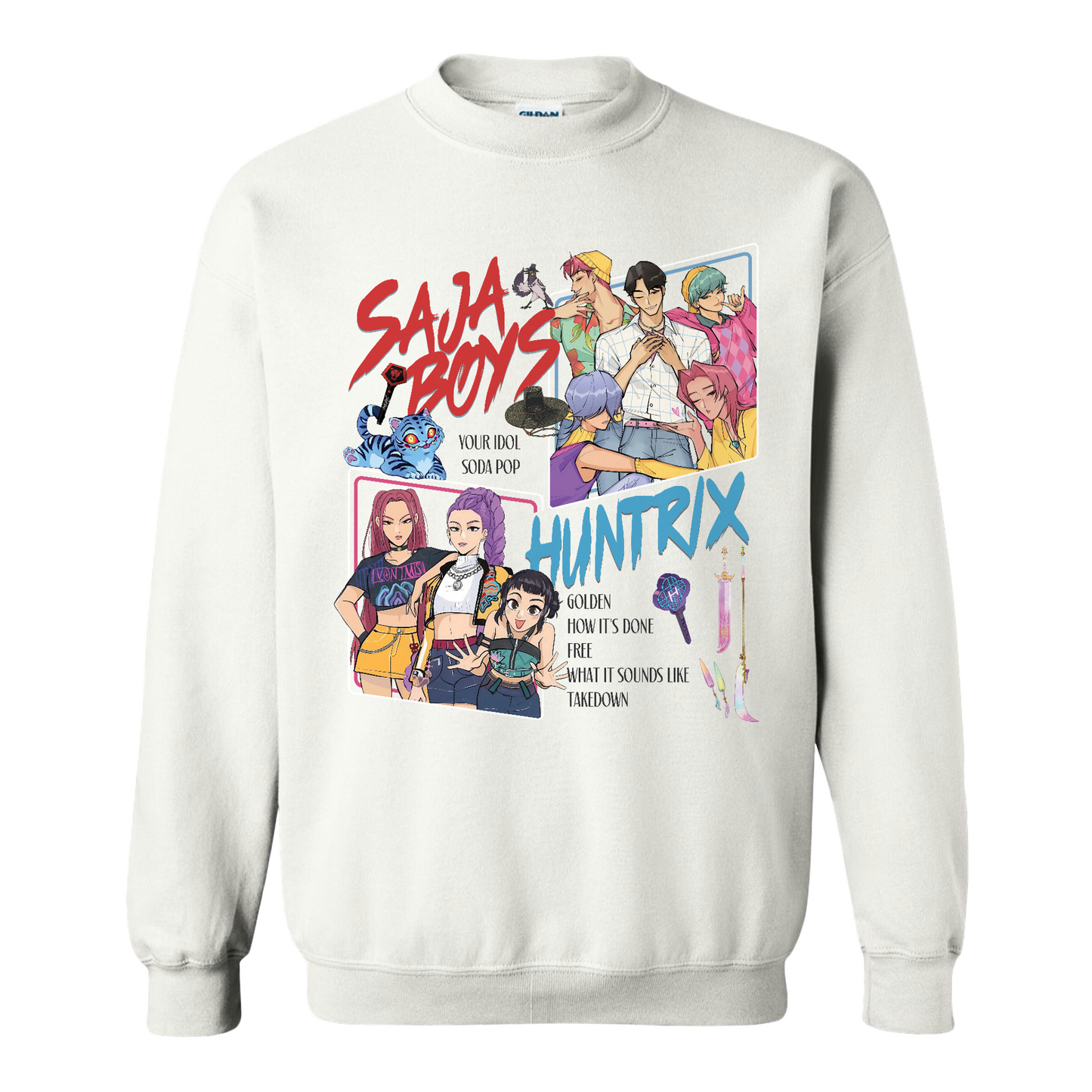 Huntrix Demon Hunters Sweatshirt, Huntrix Girls,Saja Boy, Mira Rumi Joey Sweatshirt, Demon Hunter Merch, Gift For Kpop Fan