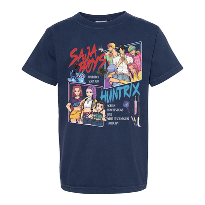 Huntrix Demon Hunters Comfort Colors Youth Shirt, Huntrix Shirt, Saja Boys Mira Rumi Joey Top, Kpop Fan Gift