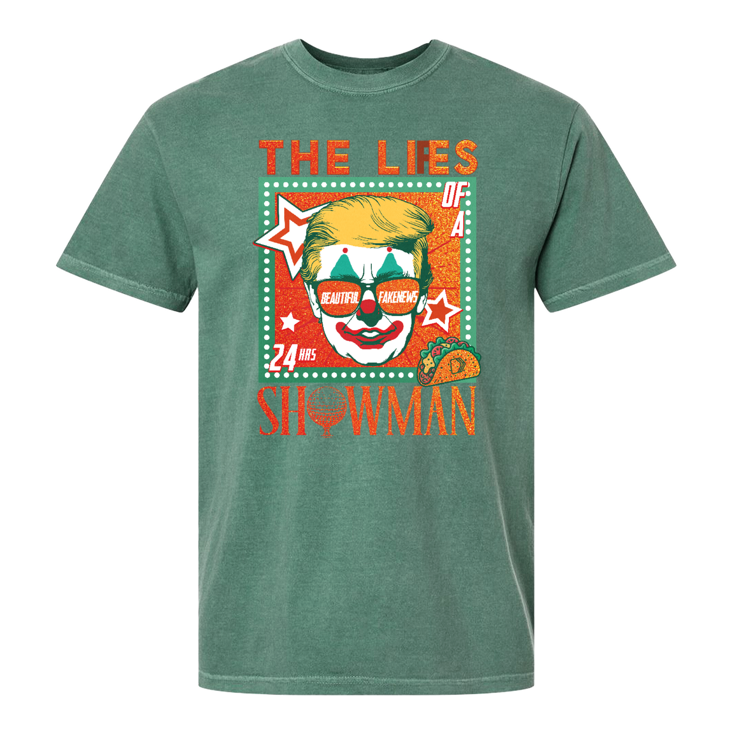 The Lies of a ShowMan Tee, Funny Political Satire Shirt, Humor Parody Graphic Shirt
