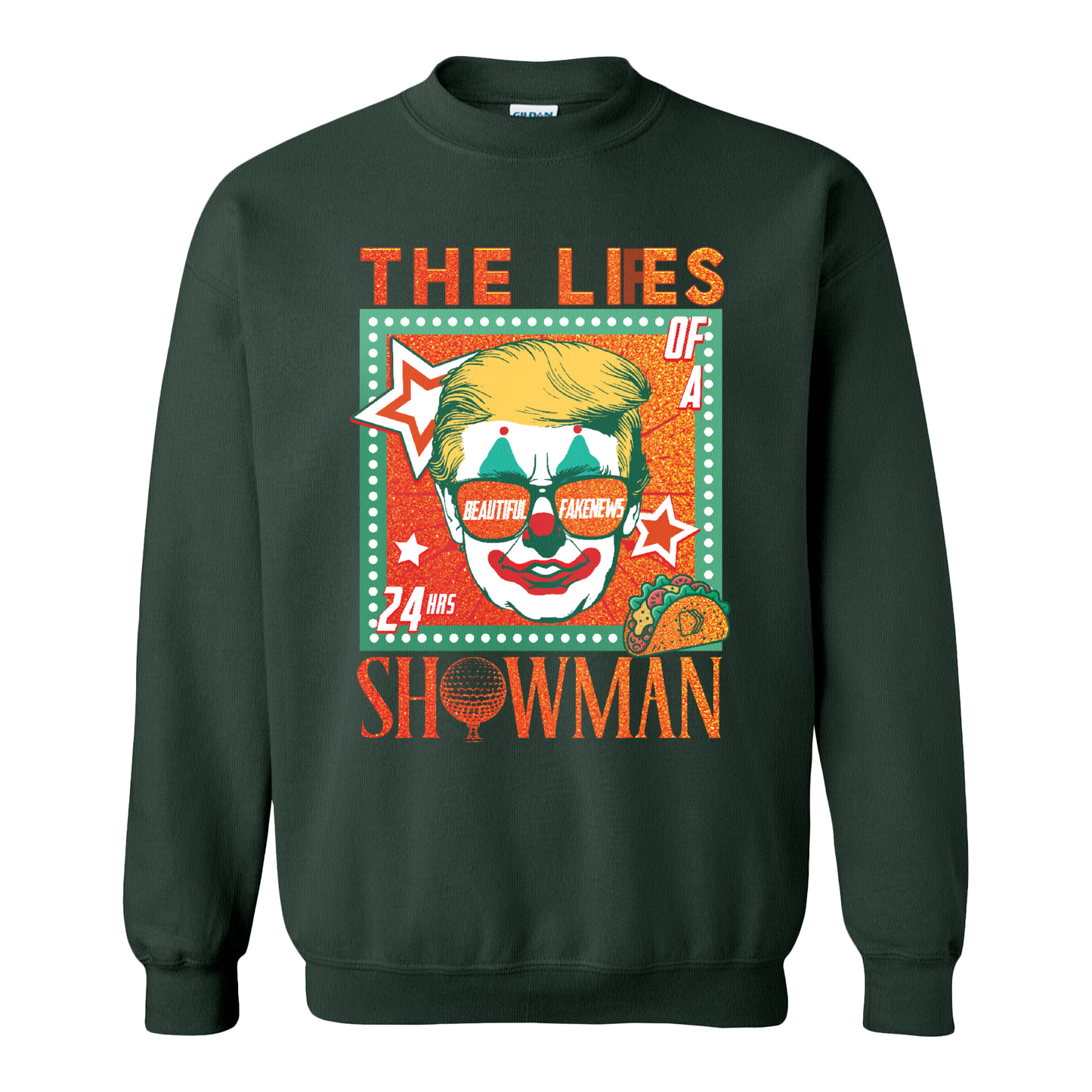 The Lies of a ShowMan Sweatshirt, Funny Political Satire Sweatshirt, Humor Parody Graphic Sweatshirt