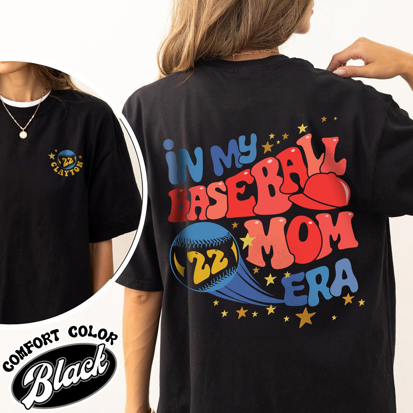 Baseball Mom Era Comfort Color Shirt, Baseball Mom Personalized, Baseball Mom Shirts With Numbers