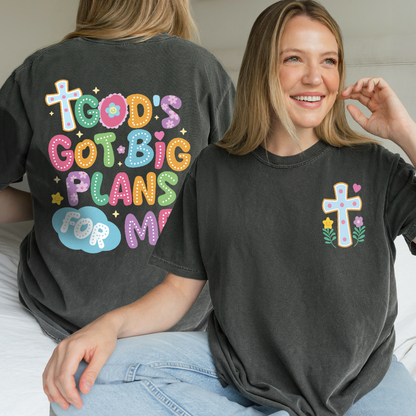 God’s Got Big Plans For Me Shirt, Christian Kids Tee, Faith Graphic Shirt, Religious Gift Tee