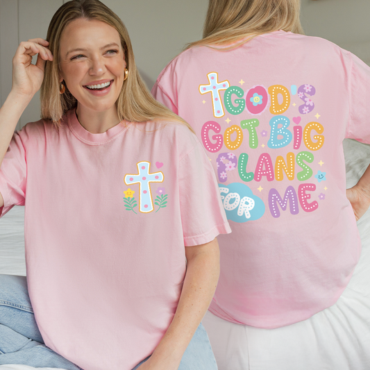 God’s Got Big Plans For Me Shirt, Christian Kids Tee, Faith Graphic Shirt, Religious Gift Tee