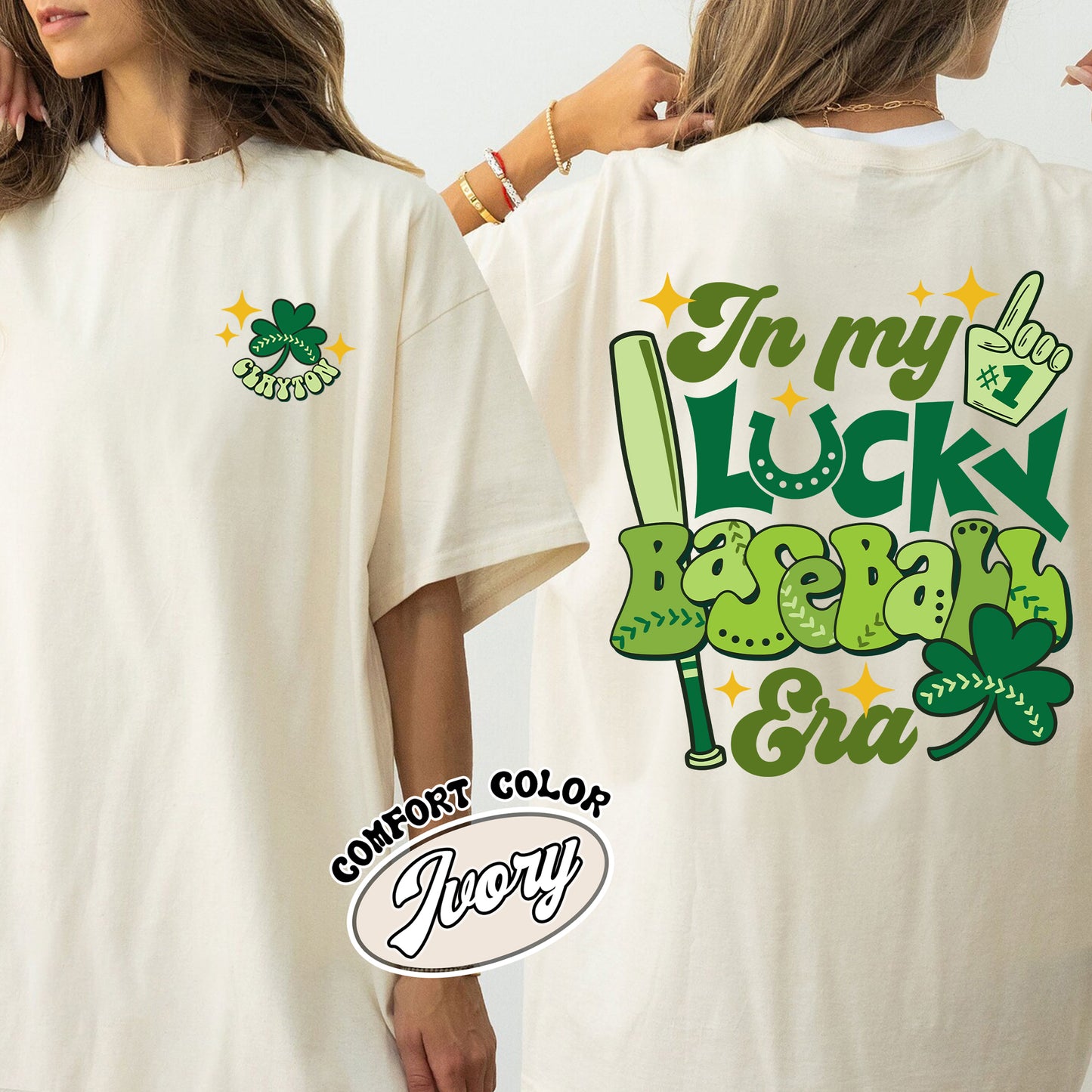 In My Lucky Baseball Era Comfort Color Shirt, St Patricks Day 2024, Lucky Baseball St Patrick, Baseball Era, Personalized Shirt Baseball