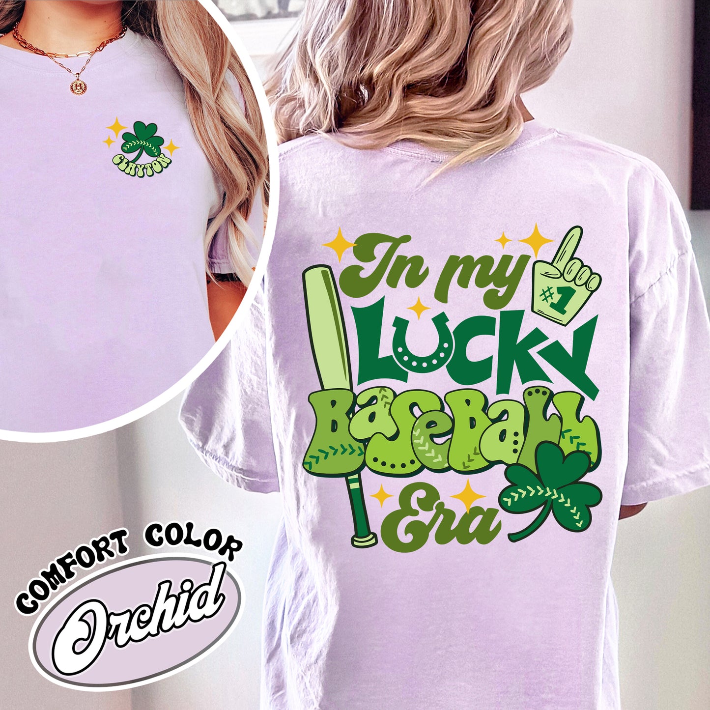 In My Lucky Baseball Era Comfort Color Shirt, St Patricks Day 2024, Lucky Baseball St Patrick, Baseball Era, Personalized Shirt Baseball